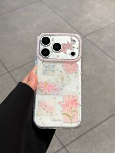 SENBO | Glitter Lilium Flower Design Shockproof Clear iPhone Case