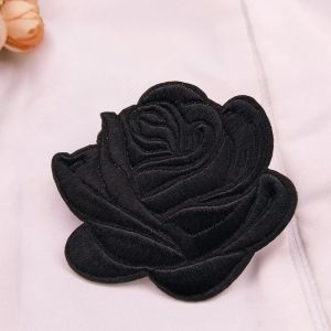 5Pc New Roses Decals Iron Cloth Patch High-end Garment Accessories Fabric Multi-coloured Roses with Adhesive Patches