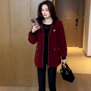 QIAOXIZI | Warm Wool Lined Coat for Senior Women