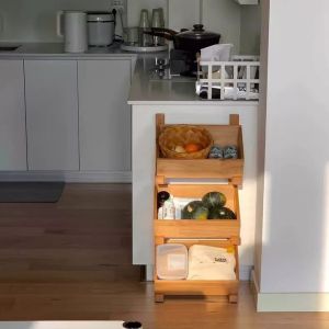 Multi-layer Storage And Display Shelf Wooden