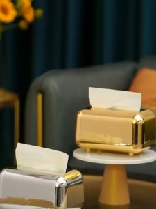 AC35-30 กล่องทิชชู่สไตล์ยุโรปสีทองเงา [2] K9-3