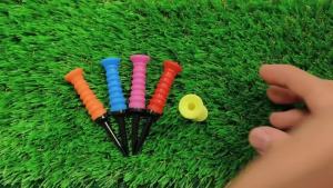5pcs 360° Flexible Rubber Golf Tees 3.27in 83mm Durable Low Friction Vibrant Multicolor - Ideal for Everyday Golfers