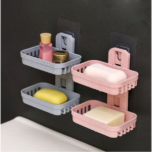 Winsome ที่วางสบู่  2 ชั้น ติดผนัง กล่องสบู่ ชั้นวางของแบบติดผนัง ที่วางสบู่แบบติดผนัง  Soap Box