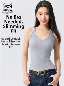 MiiOW | Braless One-piece Padded Camisole Spring Summer Wearing Round Neck Slim Fit