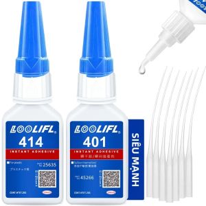 LOOLIFL 20ml Instant Strong Super Glue 401/406 Chất Kết Dính Dạng Lỏng Khô Nhanh Cho Nhựa Gốm Kim Loại Thủy Tinh Đa Năng Mighty Keo