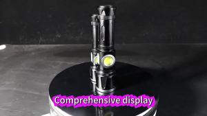 Powerful LED Flashlight High Power COB Work Light Side with Display USB Rechargeable Light Telescopic Zoom Torch Hiking Camping