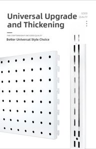 White Hole Board Shelf Wall Mounted Storage Rack Kitchen Bathroom Utility Metal Bracket Accessories for Bookcase Pantry