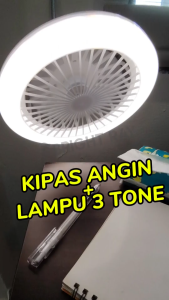 3 COLOUR E27 Socket Ceiling Fan Light Ceiling Fan Indoor Remote Control Adjustable Speed Kipas Siling Mini Camping Fan