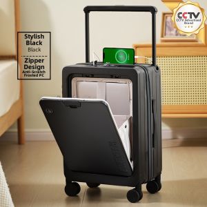 RAENLKOR | Front Opening Wide Handle Aluminum Frame Password Lock Luggage 20 inch