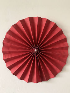 Red Paper Fan Wall Decals round Decorative Wedding Fans Chinese Style Bridal Bedroom Decoration Festive Wedding Celebration