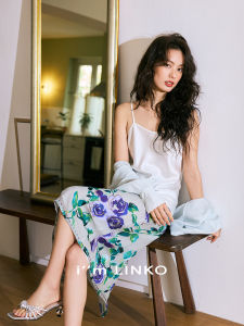 Linko Silk Satin Basic Style Camisole Pure Color  Silk Underwear Slimming Effect Outerwear Versatile Backless Design