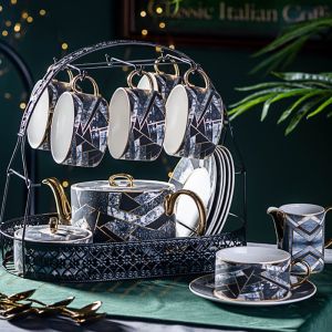 Scandinavian Retro Bone China Coffee Cup Set