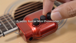 Muslady Mini Preamplifier Preamp 6.35mm Plug with Bass Treble EQ Volume Control for Acoustic Guitar