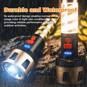 Multi functional LED flashlight portable camping light hanging light waterproof emergency flashlight for camping hiking adventure inspection work light hook magnet light