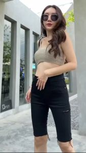 ผ้ายืดสวย กางเกงยีนส์สามส่วน สามยำ กางเกงยีนส์ผู้หญิงผู้หญิง กางเกงยีนส์สามส่วนผ้ายืด กางเกงยีนส์ผู้หญิงสามส่วนผ้ายืดเอวสูง กางเกงยีนส์ผู้หญิงขาสั้น