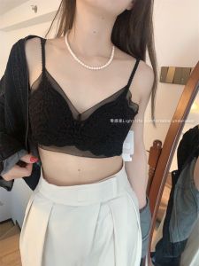 ฝรั่งเศส ลูกไม้ บราสามเหลี่ยมคัพไร้สายบางเฉียบเปลือย ผู้หญิง ชุดชั้นในผ้าตาข่าย เซ็กซี่ ความรู้สึกสบายตลอดทั้งปี