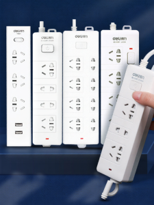 deli | Deli Multi-Outlet Extension Cord Home Use Safety Plug Board with Long Line Electric Appliance Socket Strip for Dormitory