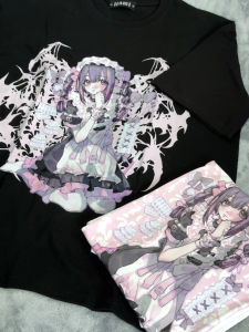 เสื้อยืดแขนสั้นทรงหลวมสำหรับฤดูร้อน Itami Dream Drop วัสดุผ้าฝ้ายระบายอากาศได้ดี เสื้อยืดคอตตอนลายการ์ตูนญี่ปุ่น