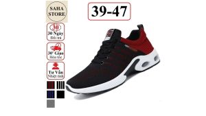 Giày thể thao nam bigsize 47 46 45 SAHA203 êm chân thoáng khí nhẹ chạy bộ màu đen đỏ xanh xám vải hàn quốc full box