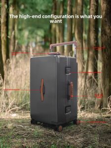 High-End Hinomoto Silent Aluminum Frame Luggage Travel Suitcase Womens 20 Inch Boarding Pull Rod Box Mens 24 Fashion Trend