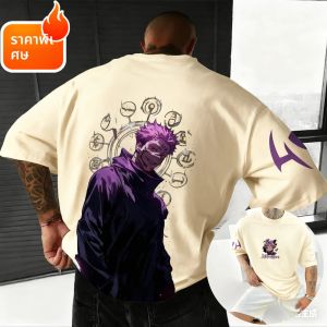 เสื้อยืดอนิเมะ Jujutsu Kaisen สไตล์ฮาราจูกุสำหรับผู้ชาย - เสื้อยืดโอเวอร์ไซส์สไตล์วินเทจแนวสตรีทแวร์สำหรับผู้หญิง เสื้อยืดลำลองแขนสั้นแบบยูนิเซ็กส์