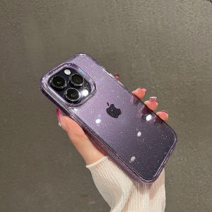 Transparent Glitter Anti-Fall Full Cover iPhone Shell for Apple 13 pro Max 12 11 Womens Fashionable Protective Case Ins Style
