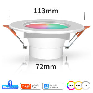 85-265V 10W 15W Smart Bluetooth LED Downlight RGBCW Ceiling Spotlight Smart Life APP Control Room Decor Dimmable LED Down Light