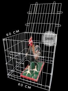 Kandang Ayam Galvanis Persegi 60x60x60 / Kurungan Tenggaran Besi Kotak lipat untuk Ayam Jago /Kandang jemur Ayam