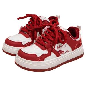 Warrior | Red Thick Sole Womens Canvas Shoes Plush