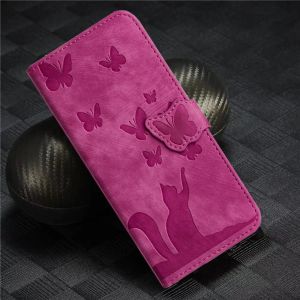 Wallet Flip Cover Butterfly Cat Case For iPhone 17 Air 16 15 14 13 12 11 Pro X XS XR Max 8 7 Plus Magnetic Leather Phone Cases