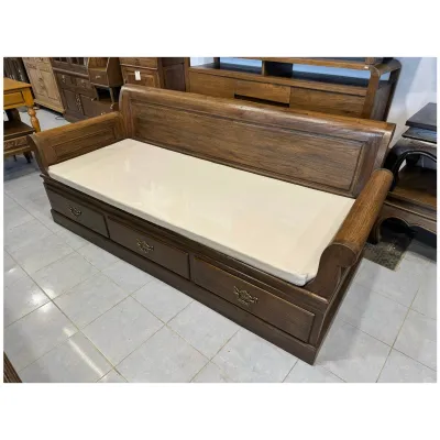 โซฟาไม้สัก ขนาดใหญ่ กว้าง 200 x ลึก 80 x สูง 85 cm. พร้อมเบาะ (จัดส่งทั้งหลัง) มีประกันการจัดส่ง Large Teak Wooden Sofa
