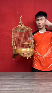 Lồng yến tiểu mi ngũ sắc size 28 chất liệu trúc già cật triện CNC 2d cao cấp tặng full phụ kiện đồng