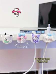 Cute Sanrio Magnetic Data Cable Organizer Desktop Mobile Phone Charging Cable Earphone Clip Cord Manager Attractive Cartoon