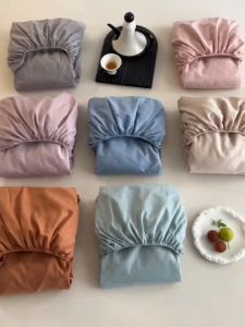 ผ้าปูที่นอน3ฟุต/3.5ฟุต/4ฟุต/5ฟุต/6ฟุต ผ้าปูที่นอนสีทึบ กันไรฝุ่น ผ้าปูเตียง รัดมุม 360 องศา(เฉพาะผ้าปู Bedsheet Only)