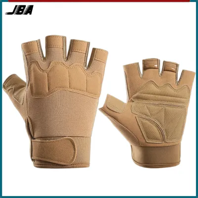 JBA Gym Gloves For Men Half Finger With Palm Rest Durable Adjustable Breathable Anti Slip Gloves For Weightlifting Home Workout Hand Protector Cycling Glove