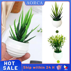 Simulation Potted Plant Mini Plastic Artificial Simulation Small Potted Simulation Green Radish Potted Fake Flower Potted Plant Succulent Aloe Vera High Quality