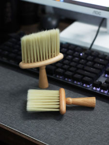 Wooden Handle Long Bristle Keyboard Cleaning Brush Multi-Function Dust Removal Tool for Mechanical Keyboards Computer Accessories