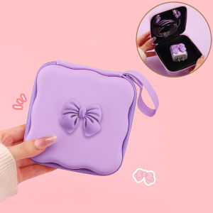 Charger Protector Cable Protector Set Storage Bag Lovely 3D Bow Knot Travel Storage Bag Travel Storage Headphone Cable Protector