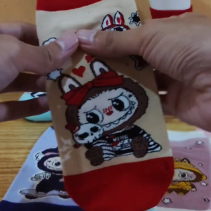 RG26 Kaos Kaki Labubu Wanita Remaja Dan Dewasa Kaus Kaki Pendek Wanita Lucu