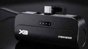 XB PowerCore Mini 3000mAh Portable Power Bank Built-in Cable Fast Charging Compact Charger for iPhone Android