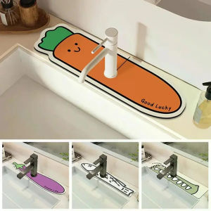 VIKAMA Cartoon-themed Sink Mat: Quick-drying Non-slip Kitchen and Bathroom Faucet Countertop Drain Mat for Home Decor