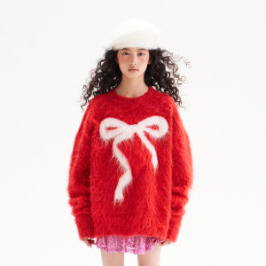 LOVESASAKIDS | Color Block Knit Sweater with Bowknot Pattern