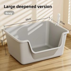 MONLEYTA | Large Open-Top Cat Litter Box Anti-Splash Odor-Proof Cat Toilet Giant Sand Tray For Cats Pet Supplies Cat Litter Companion