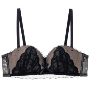 MiiOW | เสื้อชั้นในลูกไม้เซ็กซี่สำหรับผู้หญิง ไร้สาย ทรงชั้นใน 3/4 ป้องกันการหย่อนคล้อย รัดหน้าอก ดูดซับหน้าอกข้างเดียว ทรงใหม่