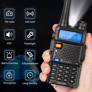 HT UV5R 2800 MAH UV 5R UV-5R 8 Watt W Bao feng VHF UHF Dualband Dual band vs 82 888S 888 S  BF-A58S/BF-R5/BF-C50 Handy Talky TWO WAY Radio Hitam sipil daya tinggi walkie talkie 2 Unit