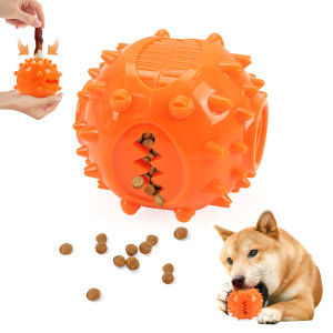 Dog Interactive Chew Treat Dispensing Ball - Self-Play Boredom Relief Bite-Resistant Teeth Cleaning Pet Toy