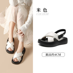 DUSTO Thick Heel Sandals Womens Shoes Casual One-Strap Beach Shoes Open-Toe Slip-On mid Heel Glue-Welding Process