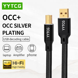 YYTCG | YYTCG Silver‑Plated OCC USB HIFI Audio Cable 6N Single Crystal Copper Type A to B High‑Fidelity Data Wire for Audio DAC