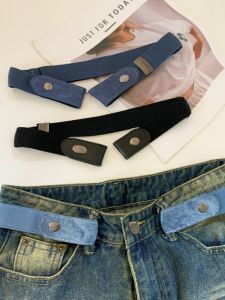Invisible Elastic Waist Belt Womens Seamless Jeans Belt Elastic Waist Shaping Tool Invisible Belt Soft Surface Alloy Buckle