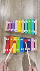 LAKOE Mainan Edukasi Anak Alat Musik Ketukan Kayu Xylophone